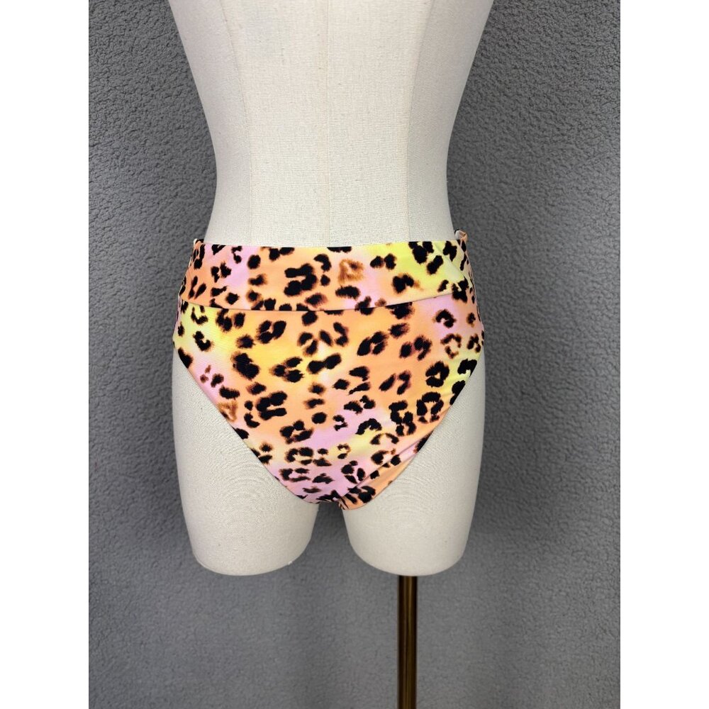 Bar III Women's High-Waist Bikini Bottoms Leopard Print Multi-Color Small NWT's.
